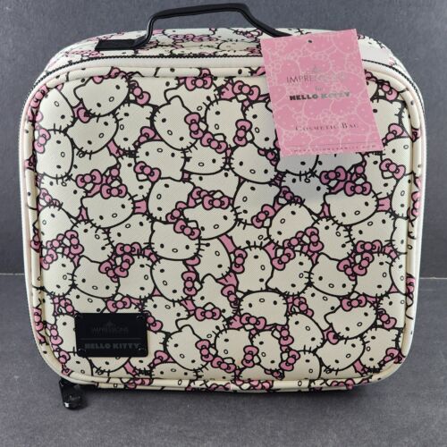 Hello Kitty Vanity White Cosmetic Bag Case Multi Compartment Sanrio NWT China