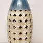 Hand Thrown Lattice Dry Flower Vase Centerpiece Glazed Ceramic Vintage 17½" Tall