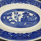 Buffalo Pottery Blue Willow Oval Serving Platter 13" Antique Restaurant Ware USA