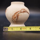 Nemadji Pottery Pedestal Vase Marbled Clay Brown Mauve Swirl 3.25" Vintage USA