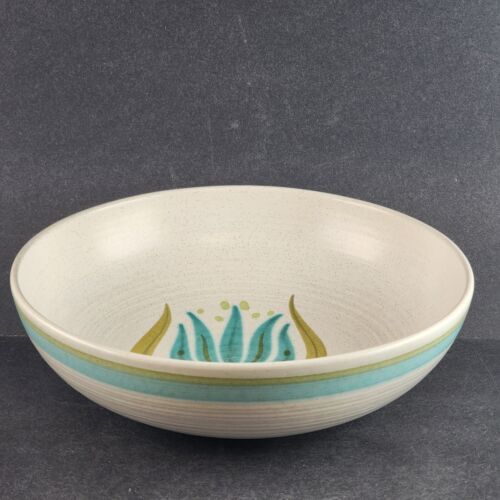 Tulip Time 9" Vegetable Bowl Franciscan Earthenware China Blue Green Tulip Rim