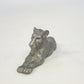 Pewter Reclining Mountain Lion Cougar Figurine 2.5" Vintage Wildlife Animal 1990