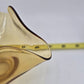 Viking Art Glass Bowl Amber Epic Loop Ruffled Pinched Candy Trinket Dish 6" MCM