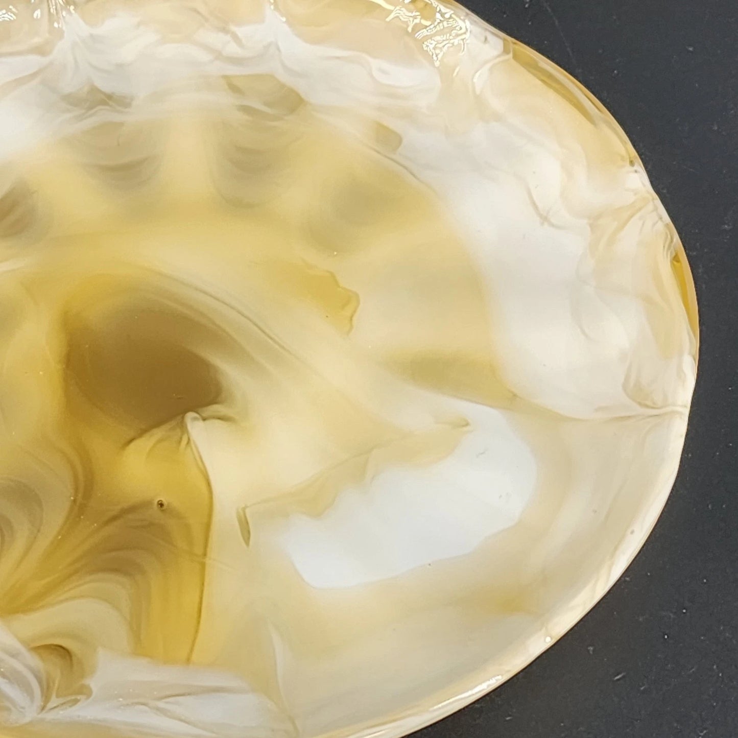 Vintage Akro Agate Caramel Slag Glass Plate Scalloped 8 Inch