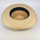 Sun Hat Straw Natural Woven Fedora Women’s Size Large Made in Mexico Wide Brim