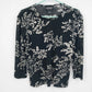 Requirements Women's Floral Stretch Long Sleeve Top Black White Size M Casual