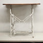 Antique Singer Sewing Machine Table Treadle Base Cast Iron Frame Wood Top 31.5"