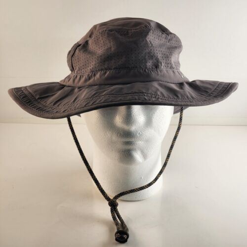 Mission Grey Safari Bucket Hat With Drawstring Tightening Closure Vintage