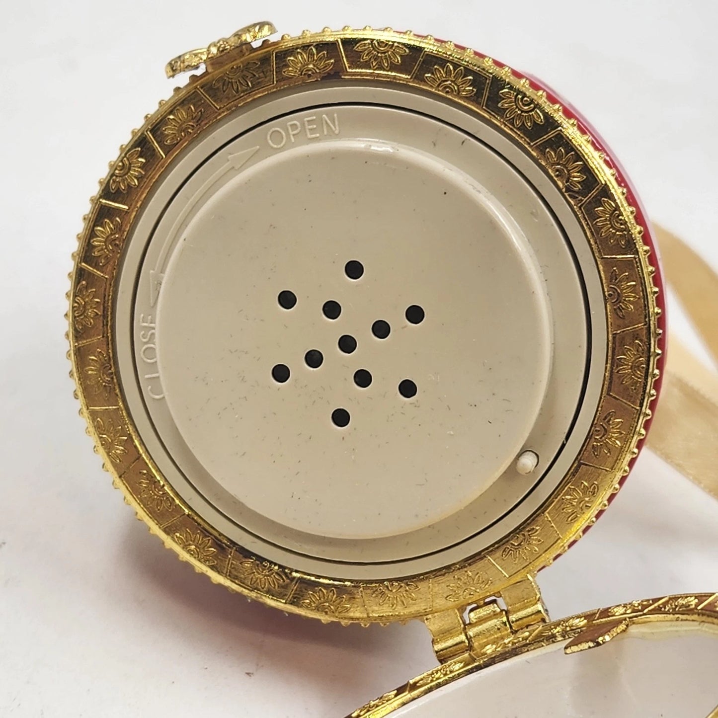 Mr Christmas Egg Trinket Music Box Ornament Bell Valerie Parr Hill Porcelain Vtg