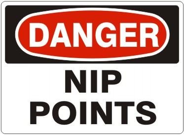 Noticester D-470233 "DANGER NIP POINTS" Safety Sign - 10x14 Polystyrene