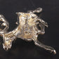 Reindeer Brooch Gold Tone Red Green Rhinestone Christmas Pin 2.5"x2" Vtg Holiday