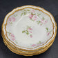4 Limoges Fruit Dessert Bowls 5.5" The Ardennes Pink Roses Gold Haviland France
