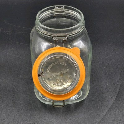Bocal Le Parfait Wire Bail Canning Jar Super Glass Canister 1 Liter 8.5" Vintage