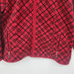 Karen Scott Sport Women's Fleece Jacket Large Red Black Plaid Full Zip Pockets