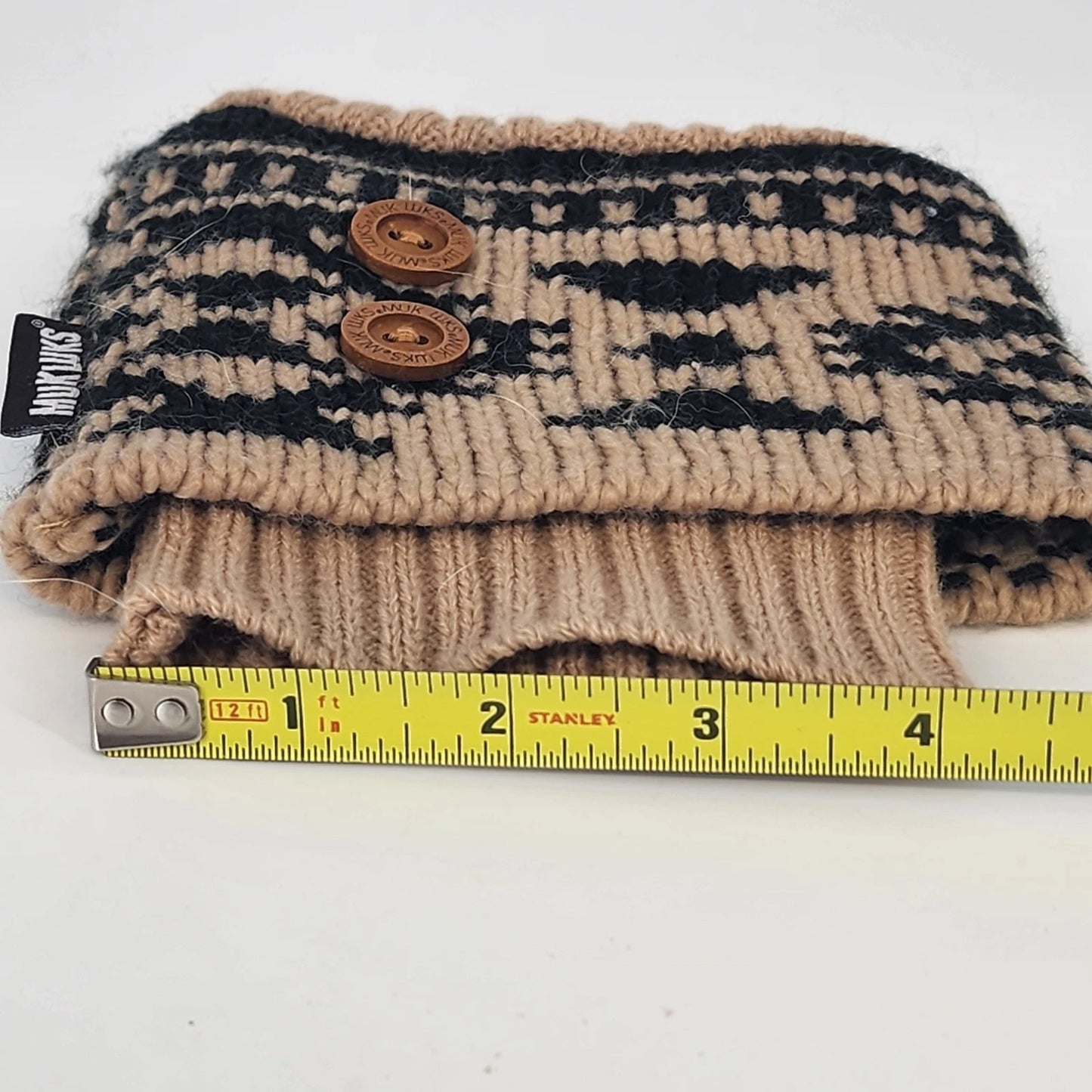 Muk Luks Knit Boot Toppers Beige Cream Button Cuff Leg Warmers