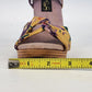 Saint Charles Platform Heels Women Size 8 Yellow Purple Silk