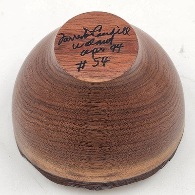 Hand Turned Walnut Wood Live Edge Bowl 5.75"x5" Signed 1990s Accent Decor