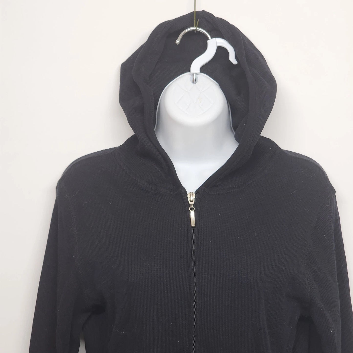 Sweet N' Kool Outfitters Hoodie Womens L Black Bedazzled Rhinestone Zip Up Goth