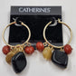 Catherines Earrings Lot 4 Pair Gold Tone Blue Black Beaded Dangle Vintage