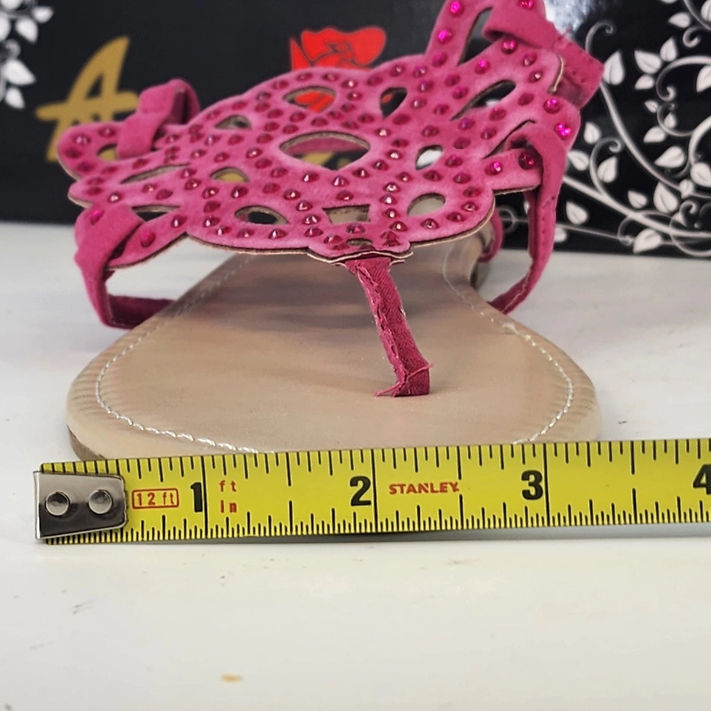Anna Adele 1 Sandals Womens 8.5 Fuchsia Rhinestone Flats