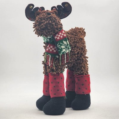 Plush Stuffed Animal Standing Moose Piercing Bling & Chain 14" Christmas Decor