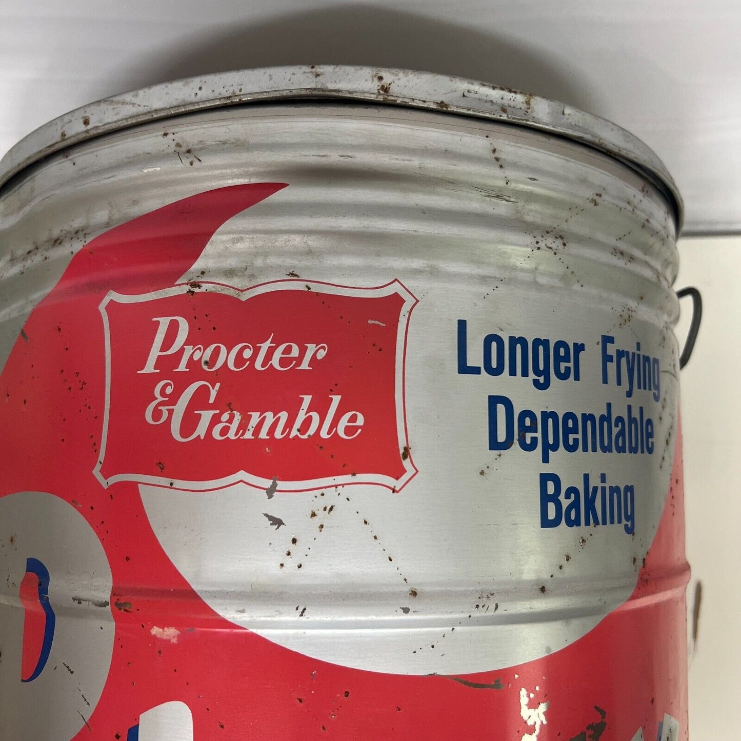 Large Primex Steel Tin Can Procter & Gamble Frying Shortening 17"x12"