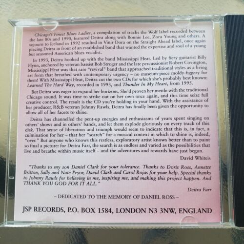 The Search Is Over by Deitra Farr CD 1997 Reissue UK Import Chicago Blues JSP