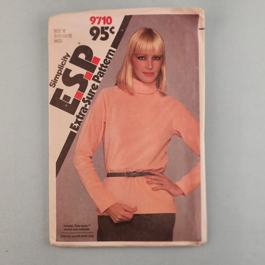 Simplicity ESP 9710 Vintage Sewing Pattern Misses Top Size R fits 14 16 or 18