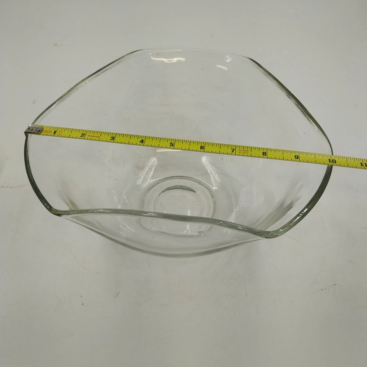 Tri-Top Chip Dip Serving Bowl Set Clear Glass Metal Bracket Indiana Glass Modern