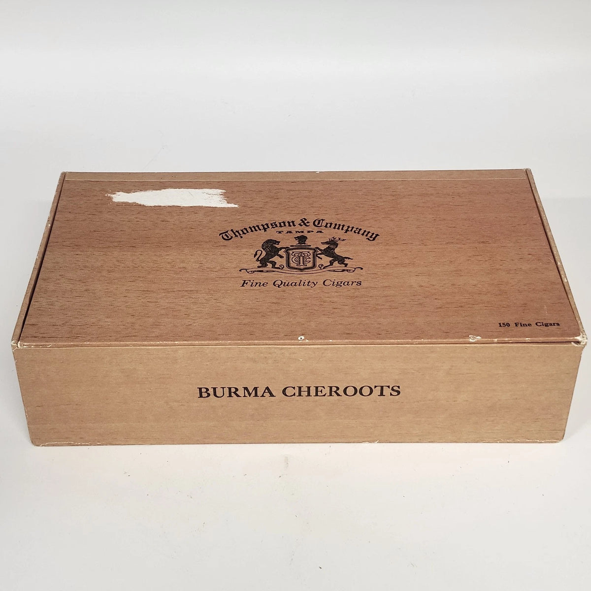 Thompson & Company Tampa Burma Cheroots Fine Cigar Box 150 Cigars Vintage