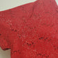White Stag Red Sequin Blouse Women 1X V Neck Metallic Top
