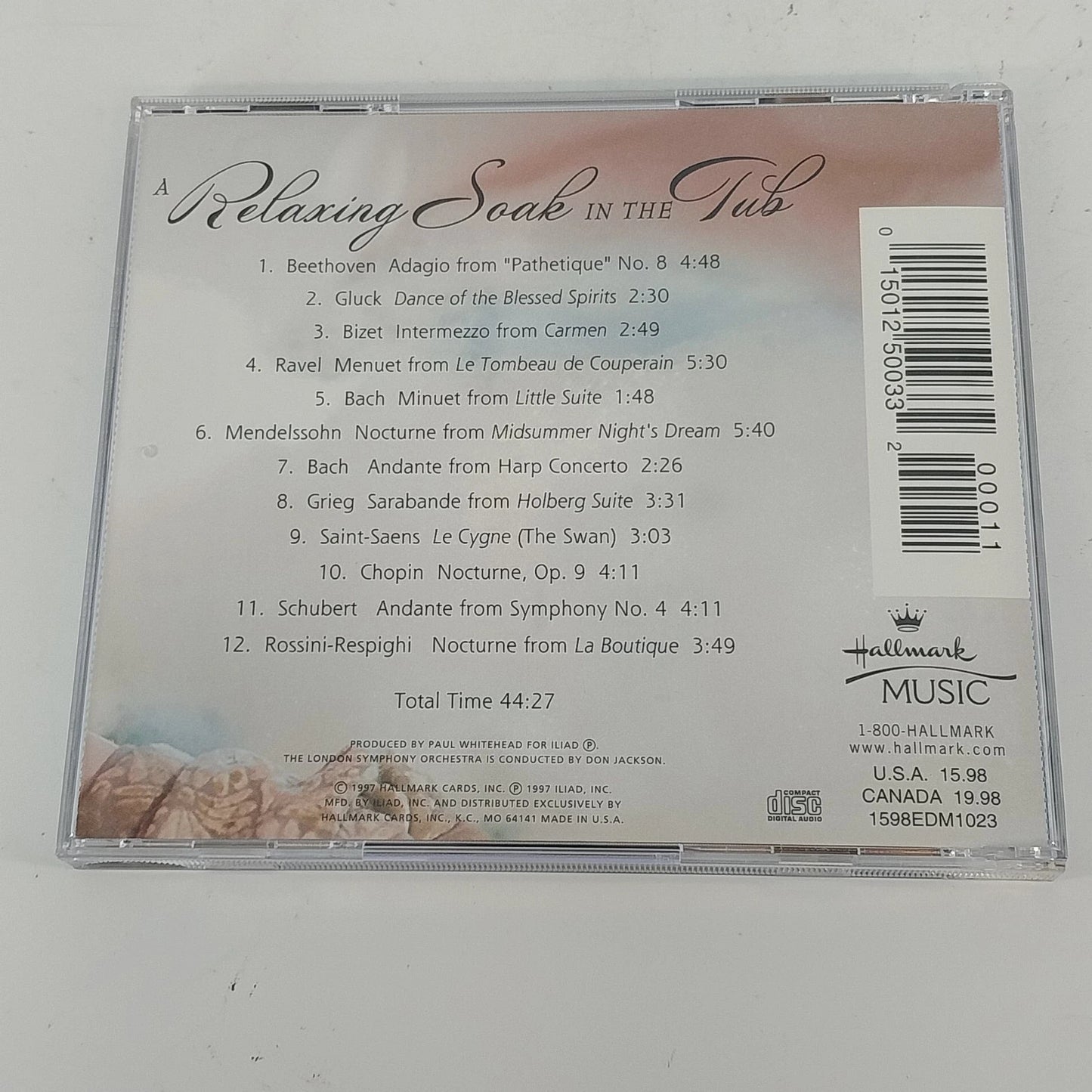 Hallmark Music A Relaxing Soak in the Tub Classical Music CD 1997 USA Vtg