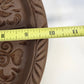 Hartstone Shortbread Cookie Mold Hearts Tulips Brown Round Stoneware 10" USA