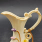 Arnart Antique Ivory Bisque Porcelain Vase Pitcher Raised Multicolor Roses 5"
