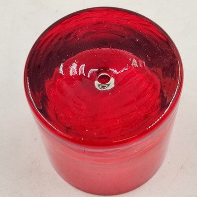 4 Red Flashed Short Highball Shot Glass Tea Lite Bubble Base 2.5"h Thick Barware