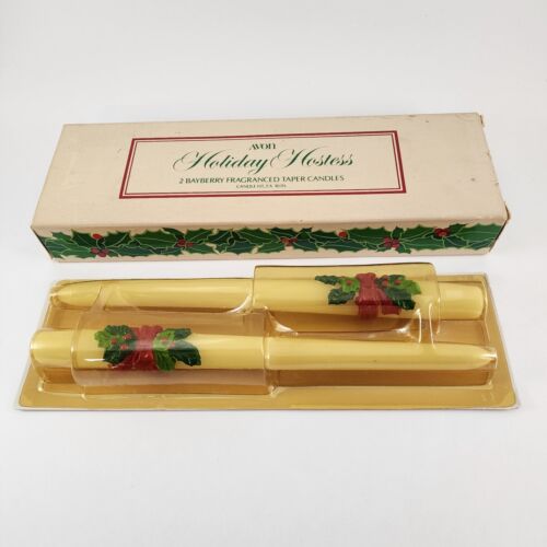 AVON Holiday Hostess 2 Bayberry Fragranced 10" Taper Candles NOS In Box