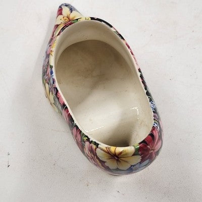 Royal Winton Porcelain Shoe Figurine 6" Grimwades Florence Floral England 1995
