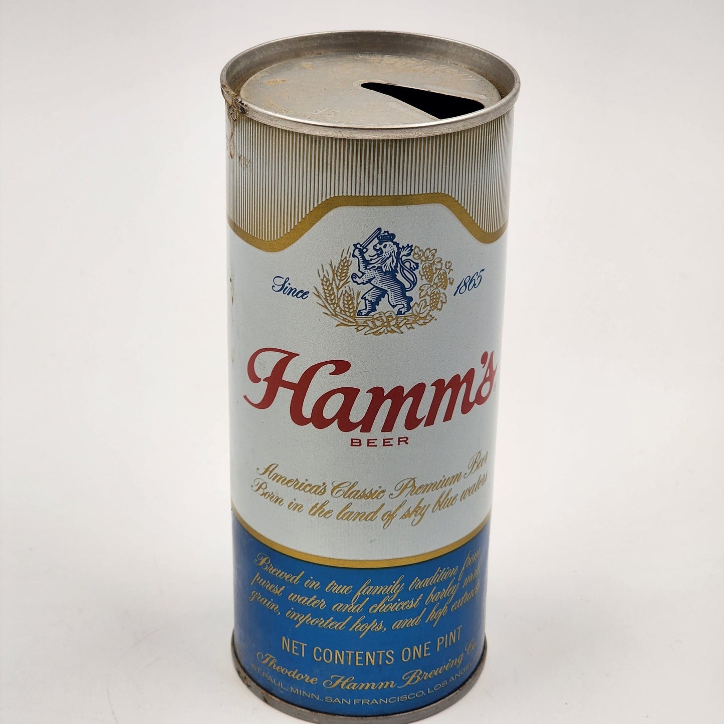 Hamm's Empty Aluminum Edge Pull Top Tin Beer Can 16oz Theodore Brewing Co 1970's