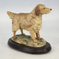 Arnart Imports Golden Retriever Dog Figurine on Wood Base 8.5" Taiwan 1984 Vtg