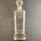 Prop Whiskey Decanter Clear Glass Bottle w Corked Stopper 12” Tall Stopper Stuck