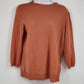 Talbots Petites Women's MP Orange 100% Cashmere Crewneck Sweater Pullover Ribbed