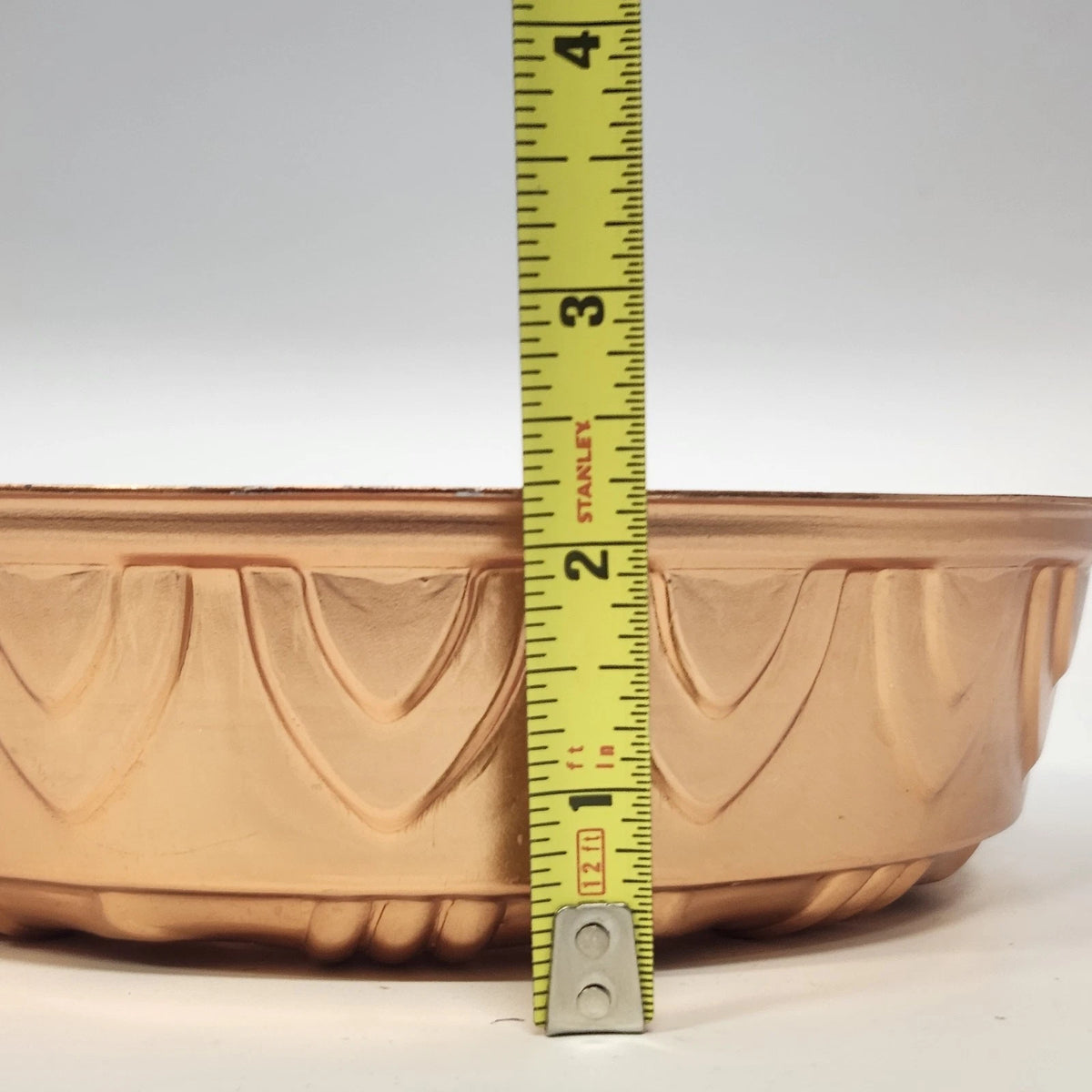 Copper Tone Jello Gelatin Ring Mold 3.5 Cup Geometric Wall Hanging 8.5" Vintage
