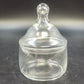 Clear Glass Apothecary Candy Jar Canister Pointed Finial Lid 5.5" Wide Base Vtg