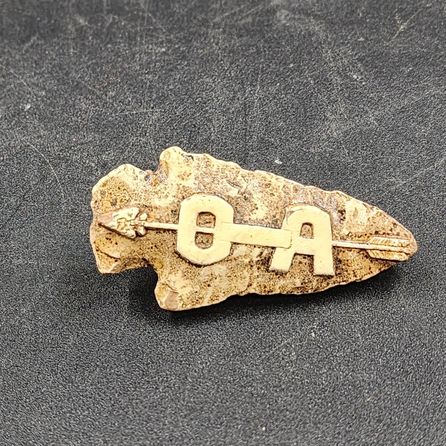 OA Neckerchief Slide BSA Ceramic Order of the Arrow Arrowhead Woggle Scout Vtg