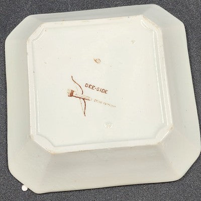 Antique Ridgways Pottery Trinket Dish – 4" Brown Transferware – Dee-Side, Stoke-on-Trent, England – Circa 1885–1890