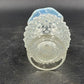 Fenton Moonstone Hobnail Clear White Opalescent Bud Vase 3.75" Ruffle Edge Vtg
