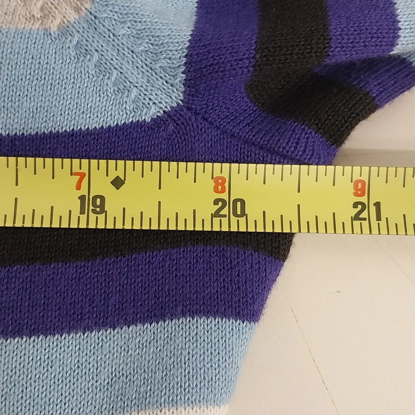 Lands' End Supima Cotton Cardigan Sweater Women Large 14-16 Blue Striped Button