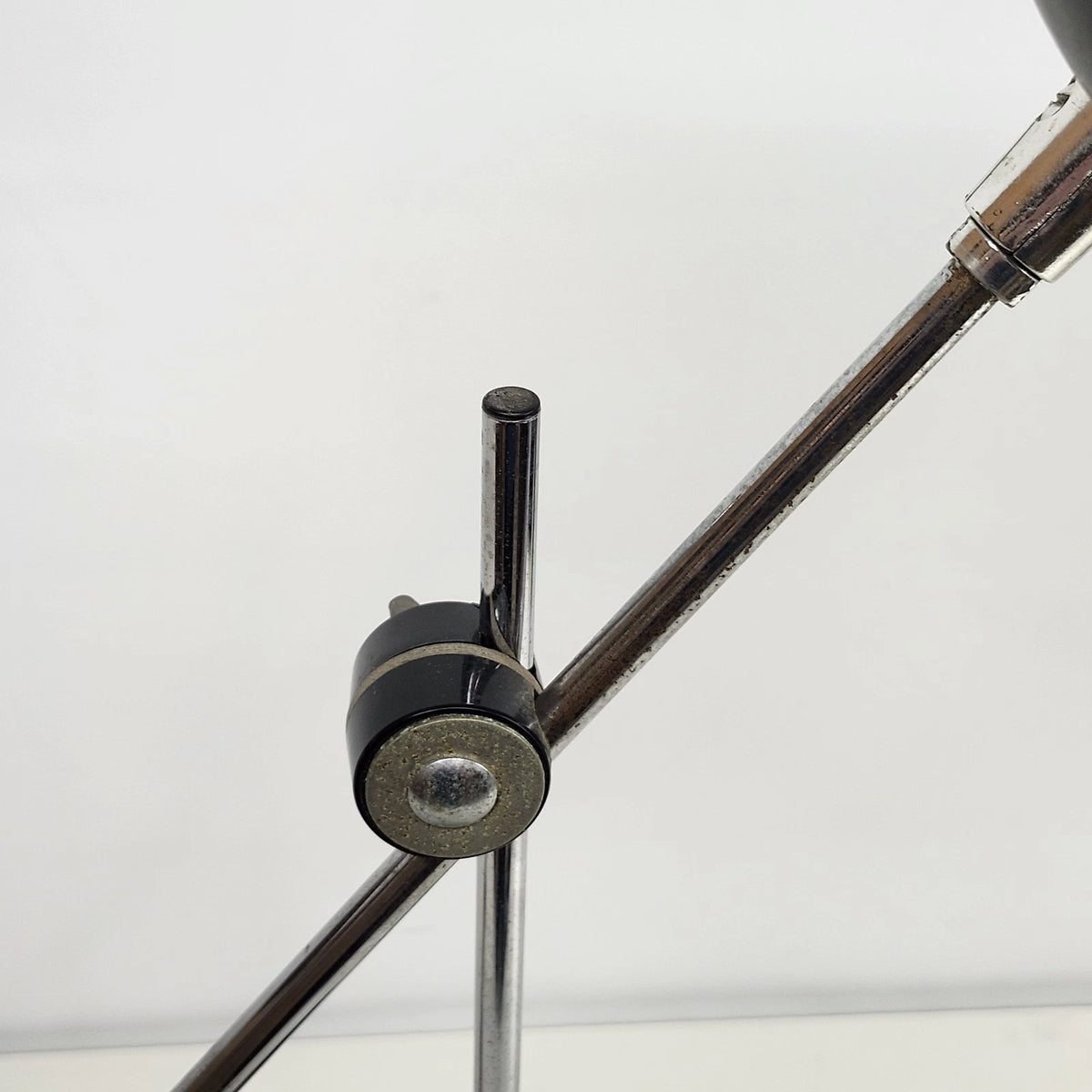 Robert Sonneman Orbiter Eyeball Desk Lamp Black Chrome Articulating '50s USA 22"