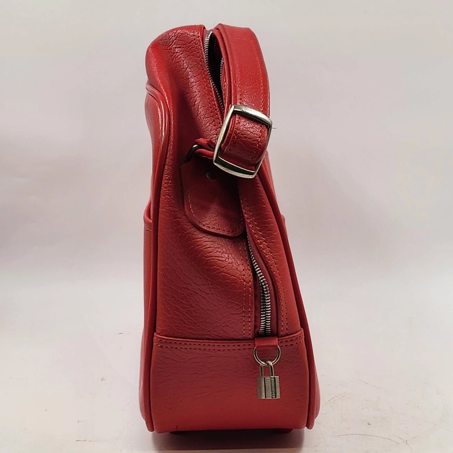 Amelia Earhart Travel Shoulder Bag Red Carry-On Luggage Footed 17" Vintage USA