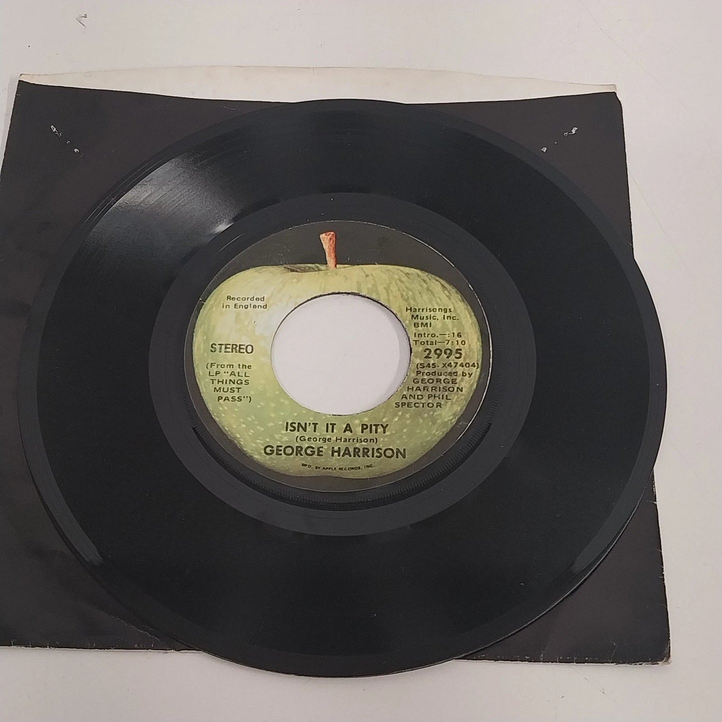 George Harrison 45 RPM 7" Vinyl My Sweet Lord Isn't It A Pity Apple 2995 1970